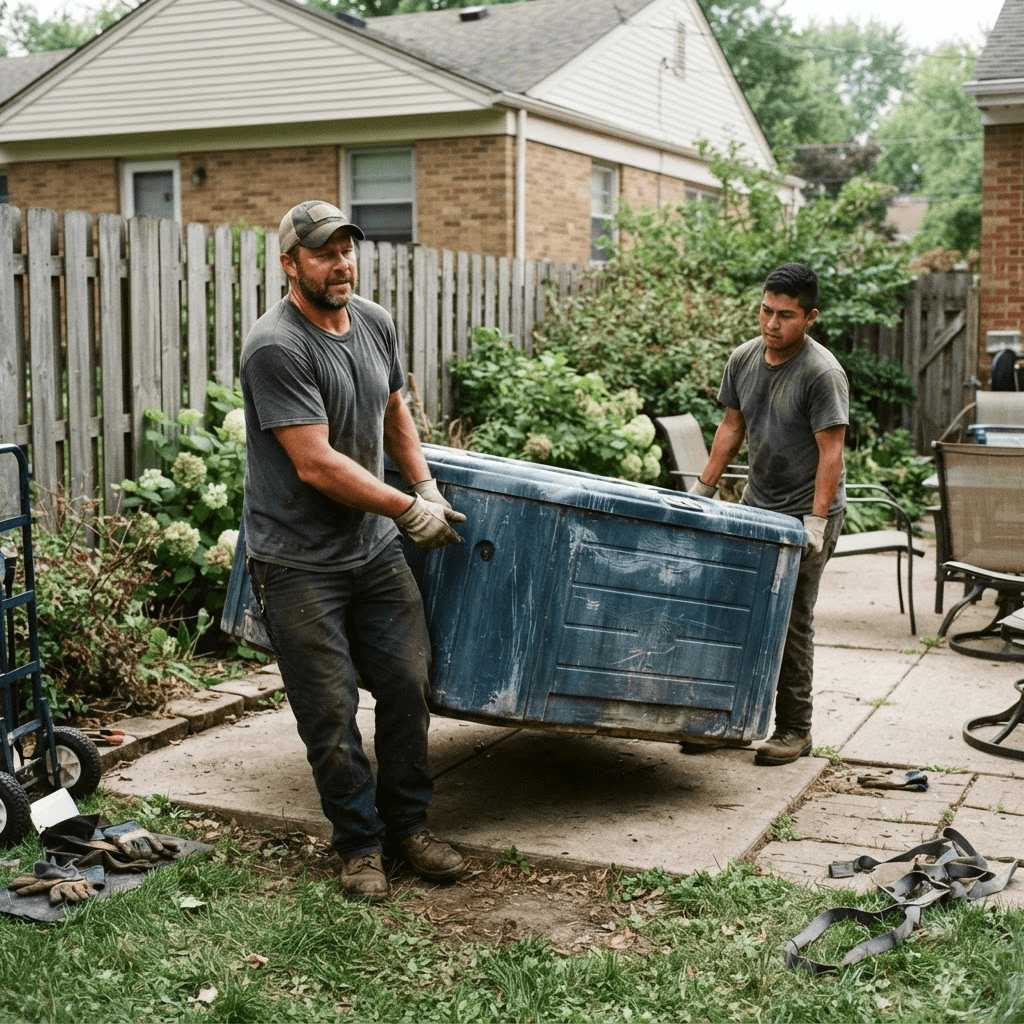 Hot Tub & Large Item Removal in progress